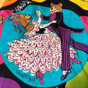 💜 Best Price Ever! Original Bob Mackie Wearable Art Dancing Bears 100% Silk